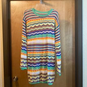 Z Avenue crochet sweater dress; size L